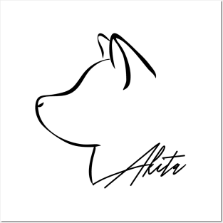 Proud Akita profile dog lover gift Posters and Art